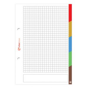 Wkład do segregatora Interdruk A4/50/70g kratka, kolorowe registry