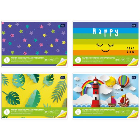 Papier samoprzylepny Interdruk kolorowy B5/8/170g Fluo