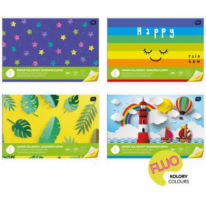 Papier samoprzylepny Interdruk kolorowy B4/8/170g Fluo
