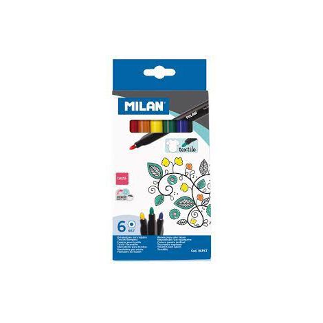 Flamastry do tkanin Milan Textile 667, 6 kolorów