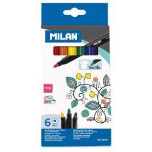Flamastry do tkanin Milan Textile 667, 6 kolorów