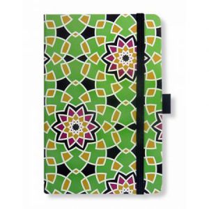 Notatnik Lediberg A7/96/80g linia Ivory Mosaic zielony