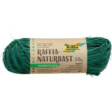 Rafia naturalna Folia 50g, Zielona szmaragdowa - 2