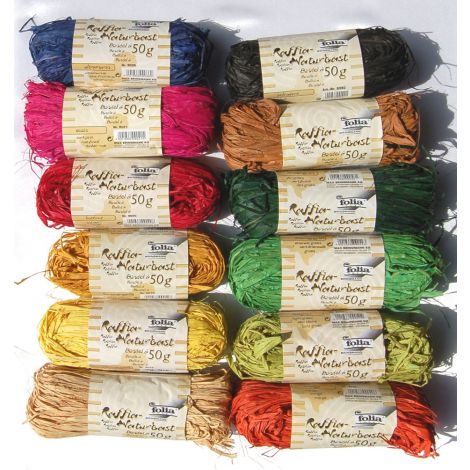 Rafia naturalna Folia 50g, Zielona ciemna