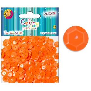 Cekiny Aliga metalowe, Pomarańczowe 10g