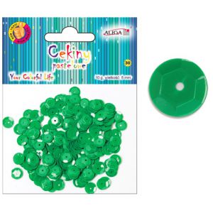 Cekiny Aliga metalowe, Zielone 10g