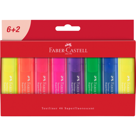Zakreślacze Faber-Castell 1546, 8 kolorów