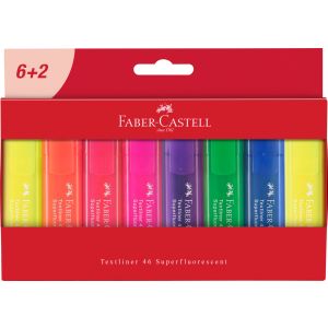 Zakreślacze Faber-Castell 1546, 8 kolorów