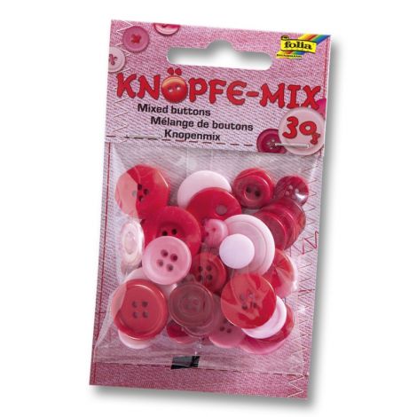 Guziki Folia 30g, Mix Czerwony