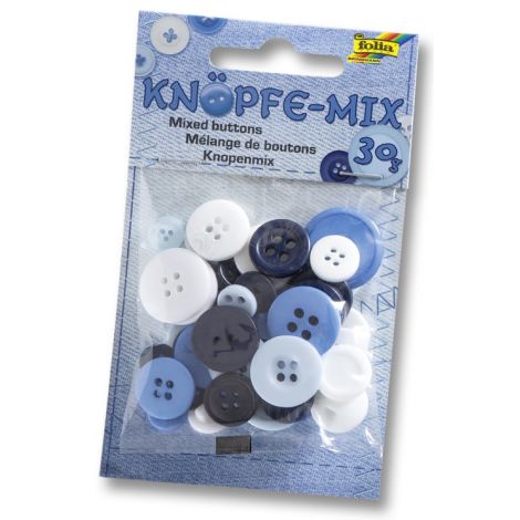 Guziki Folia 30g, Mix Niebieski