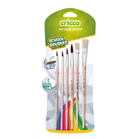 Pędzelki Cricco szkolne, 6szt