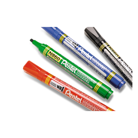 Marker Pentel ze ściętą końcówką, Czarny - 3