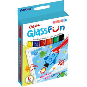 Kredki do szkła Amos Fun Glass, 6 kolorów