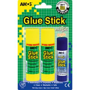 Klej w sztyfcie Amos Magic 2x22g + 8g