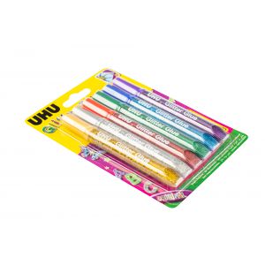 Klej brokatowy UHU 6 kolorów x 10ml