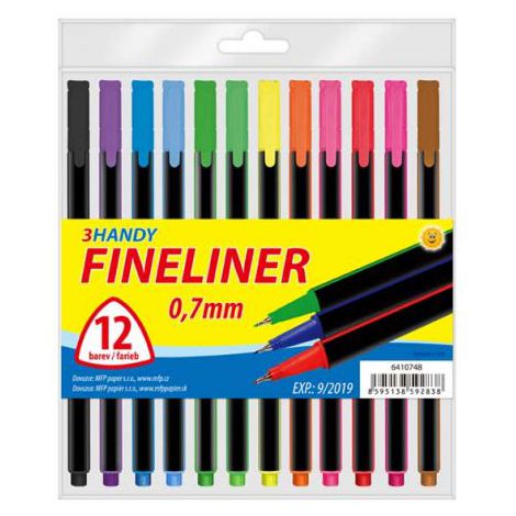 Cienkopisy MFP Fineliner trójkątne 0.7mm, 12 kolorów - 2