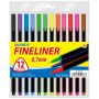 Cienkopisy MFP Fineliner trójkątne 0.7mm, 12 kolorów - 3