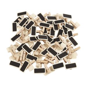 Klamerka drewniana z tablicą do kredy 4x2cm, 1szt