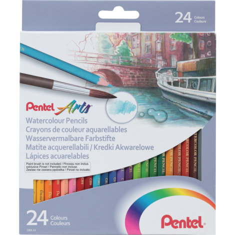 Kredki akwarelowe Pentel 24 kolory