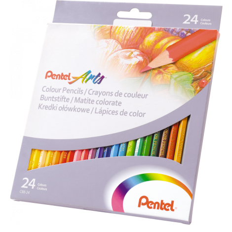 Kredki ołówkowe Pentel, 24 kolory