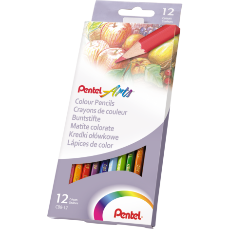 Kredki ołówkowe Pentel, 12 kolorów