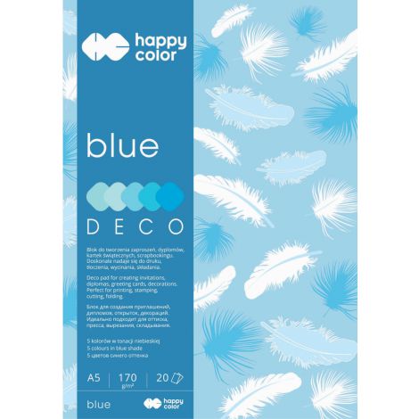 Blok Happy Color Deco Blue A5/20/170 5 kolorów