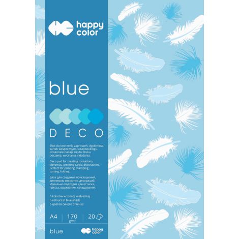 Blok Happy Color Deco Blue A4/20/170g 5 kolorów - 2
