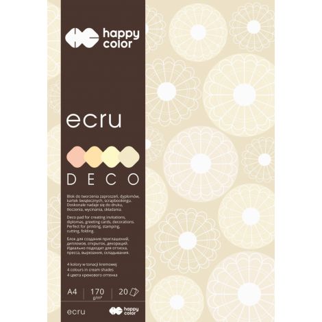 Blok Happy Color Deco Ecru A4/20/170g 4 kolory - 2