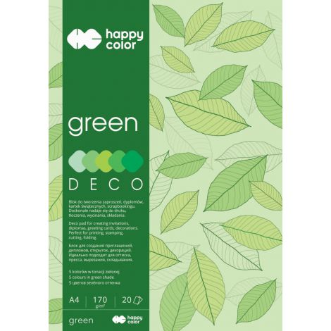 Blok Happy Color Deco Green A4/20/170g 5 kolorów - 2