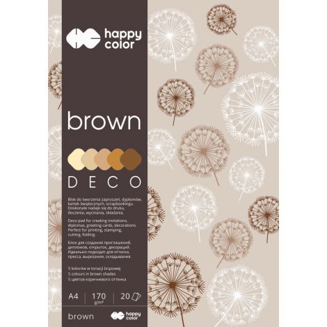 Blok Happy Color Deco Brown A4/20/170g 5 kolorów - 2