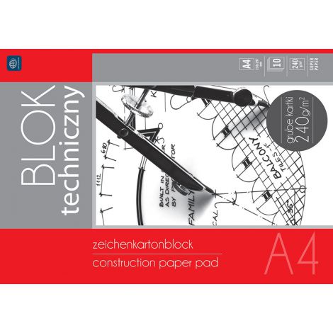 Blok techniczny Interdruk Biały A4/10/240g Premium