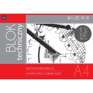 Blok techniczny Interdruk Biały A4/10/240g Premium