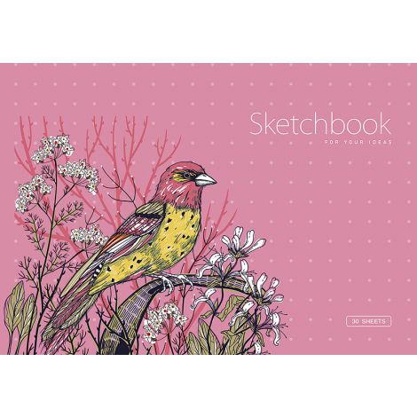 Szkicownik PaperHome A4/30/100g Kwiaty i Ptaki - 2
