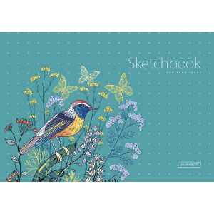 Szkicownik PaperHome A4/30/100g Kwiaty i Ptaki