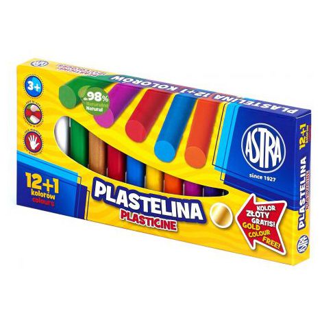 Plastelina Astra, 12 kolorów + złoty