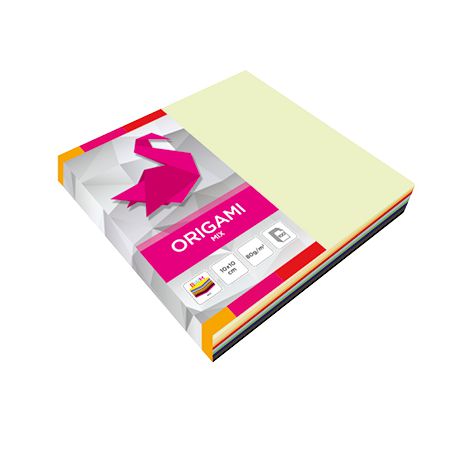 Papier Origami Interdruk Fluo/Pastel 10cm/100szt