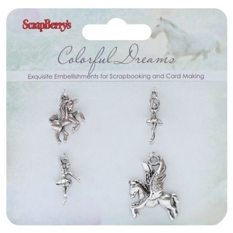 Zestaw Zawieszek Charms ScrapBerry's Colorful Dreams, 4szt