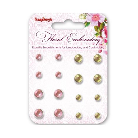 Ćwieki dekoracyjne ScrapBerry's 16szt, Floral Embroidery