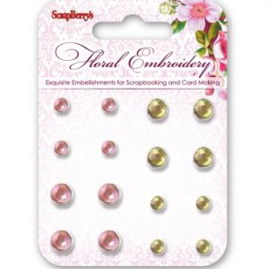 Ćwieki dekoracyjne ScrapBerry's 16szt, Floral Embroidery