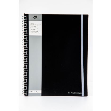 Kołozeszyt Pukka Pad Project Book Jotta Black A4/80/80g kratka, czarny - 2