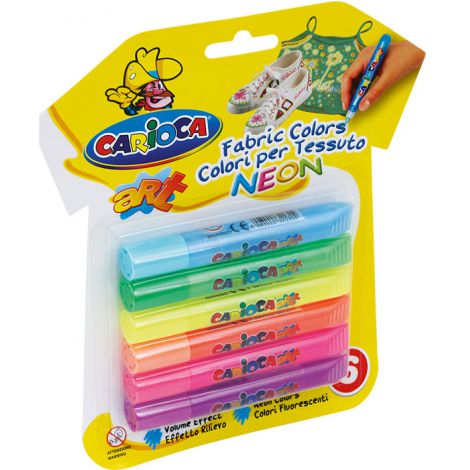 Farby do tkanin Carioca Neon, 6 kolorów