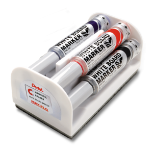 Zestaw 4 markerów do tablic Pentel Maxiflo z tłoczkiem i gąbką