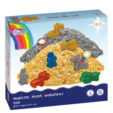 Piasek magiczny Fiorello brokatowy Zoo, 1000g