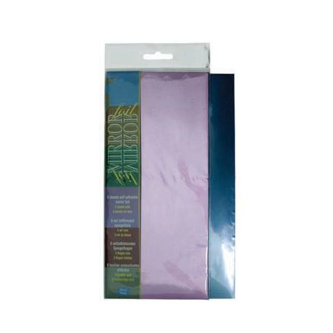 Folia samoprzylepna lustrzana 6szt, pink/błękit