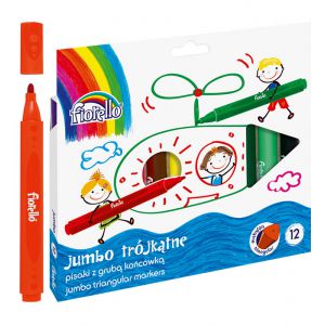 Pisaki Fiorello Jumbo trójkątne, 12 kolorów