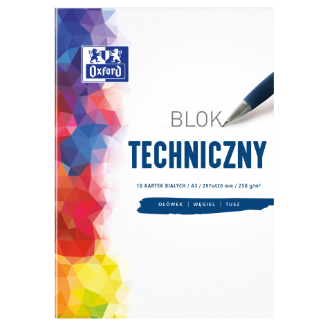 Blok techniczny Oxford Biały A3/10
