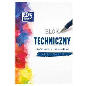 Blok techniczny Oxford Biały A3/10