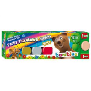 Farby plakatowe Bambino, 12 kolorów, 20 ml