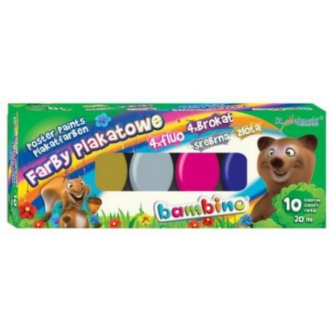 Farby plakatowe Bambino, 10 kolorów x 20ml - 2