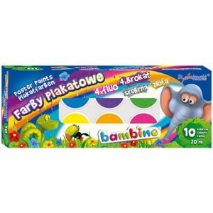 Farby plakatowe Bambino, 10 kolorów x 20ml